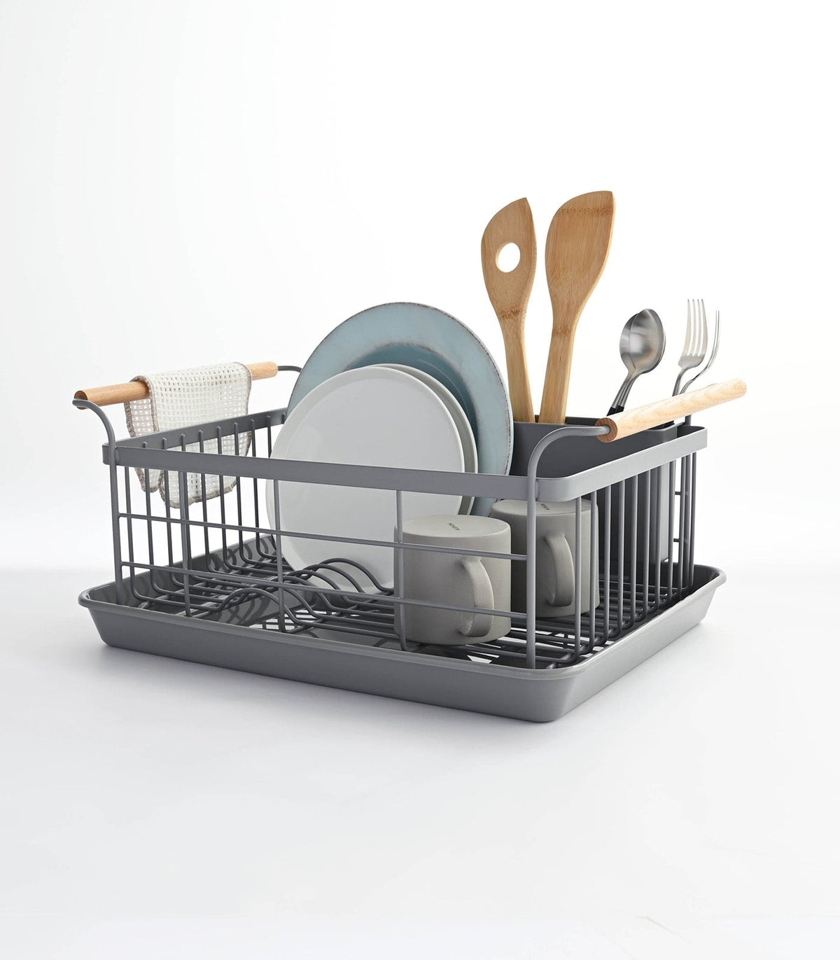 Steel and Wood Dish Drying Rack product image