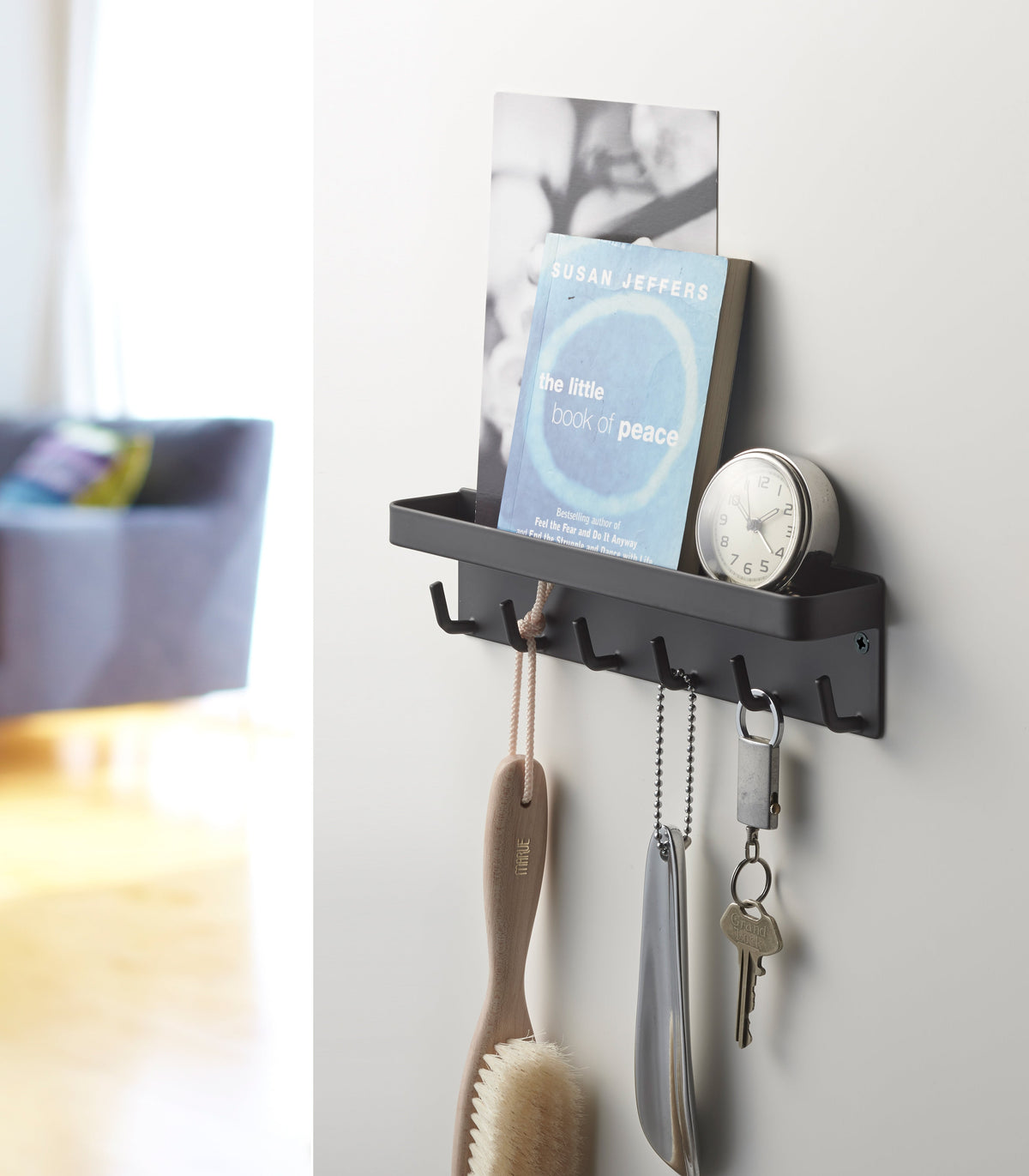Magnetic Steel Key Rack with Shelf product image