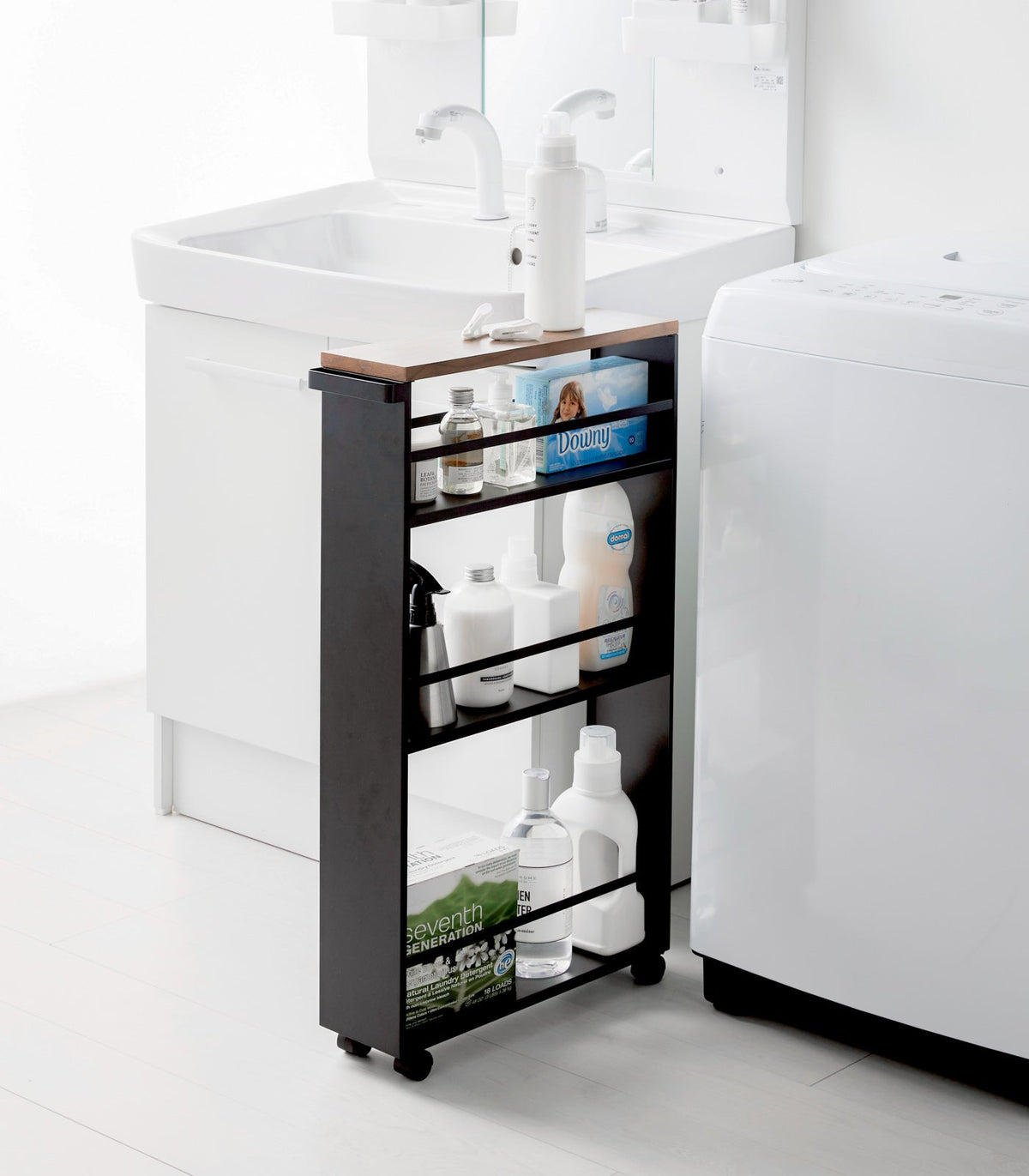 Slim Three-Tier Rolling Storage Cart product image