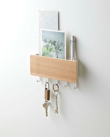 Magnetic Steel and Wood Key Organizer product image - Ash
