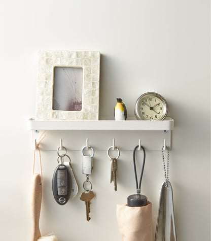 Magnetic Steel Key Rack with Shelf product image