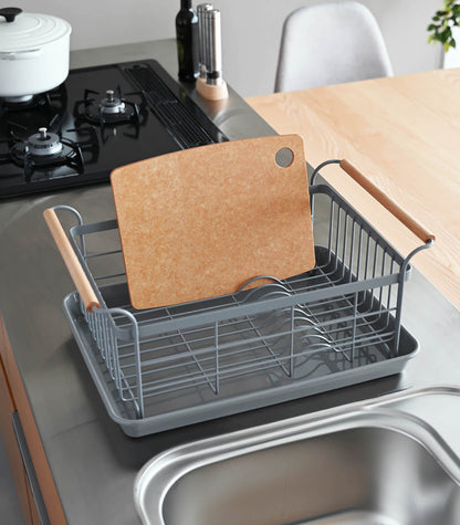 Steel and Wood Dish Drying Rack product image