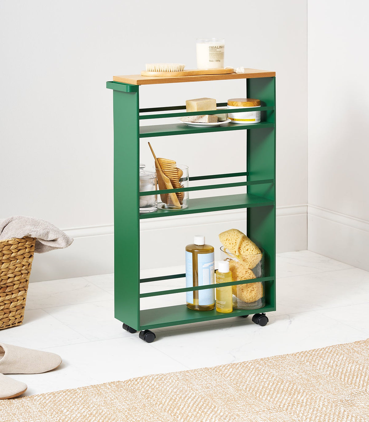 Slim Three-Tier Rolling Storage Cart product image