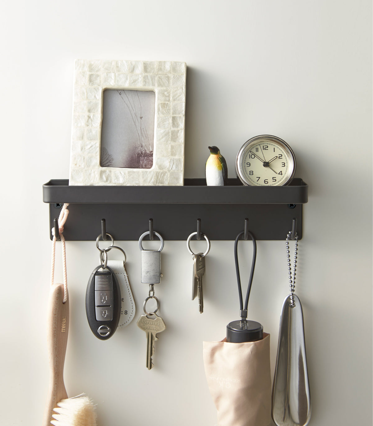 Magnetic Steel Key Rack with Shelf product image