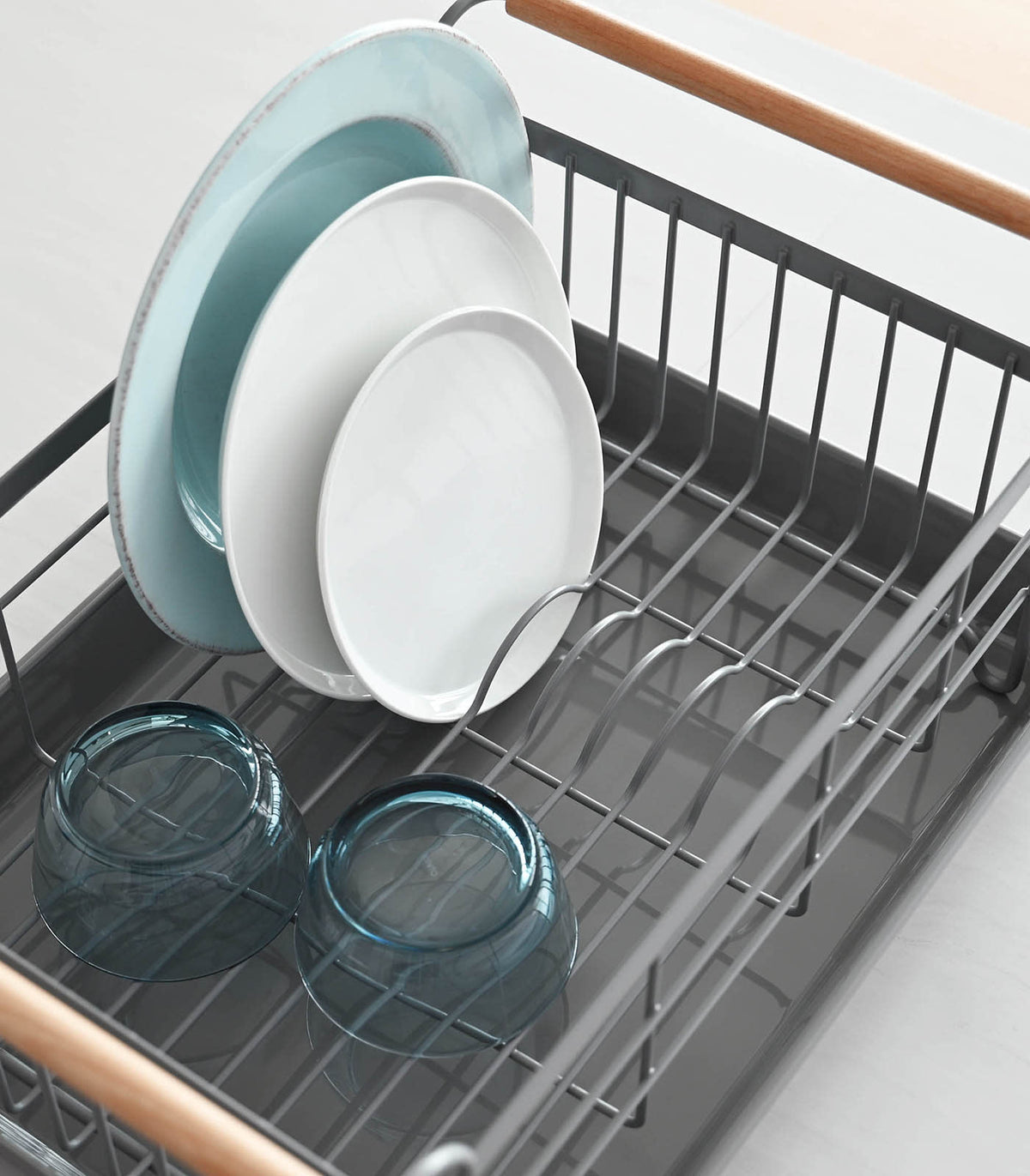 Steel and Wood Dish Drying Rack product image
