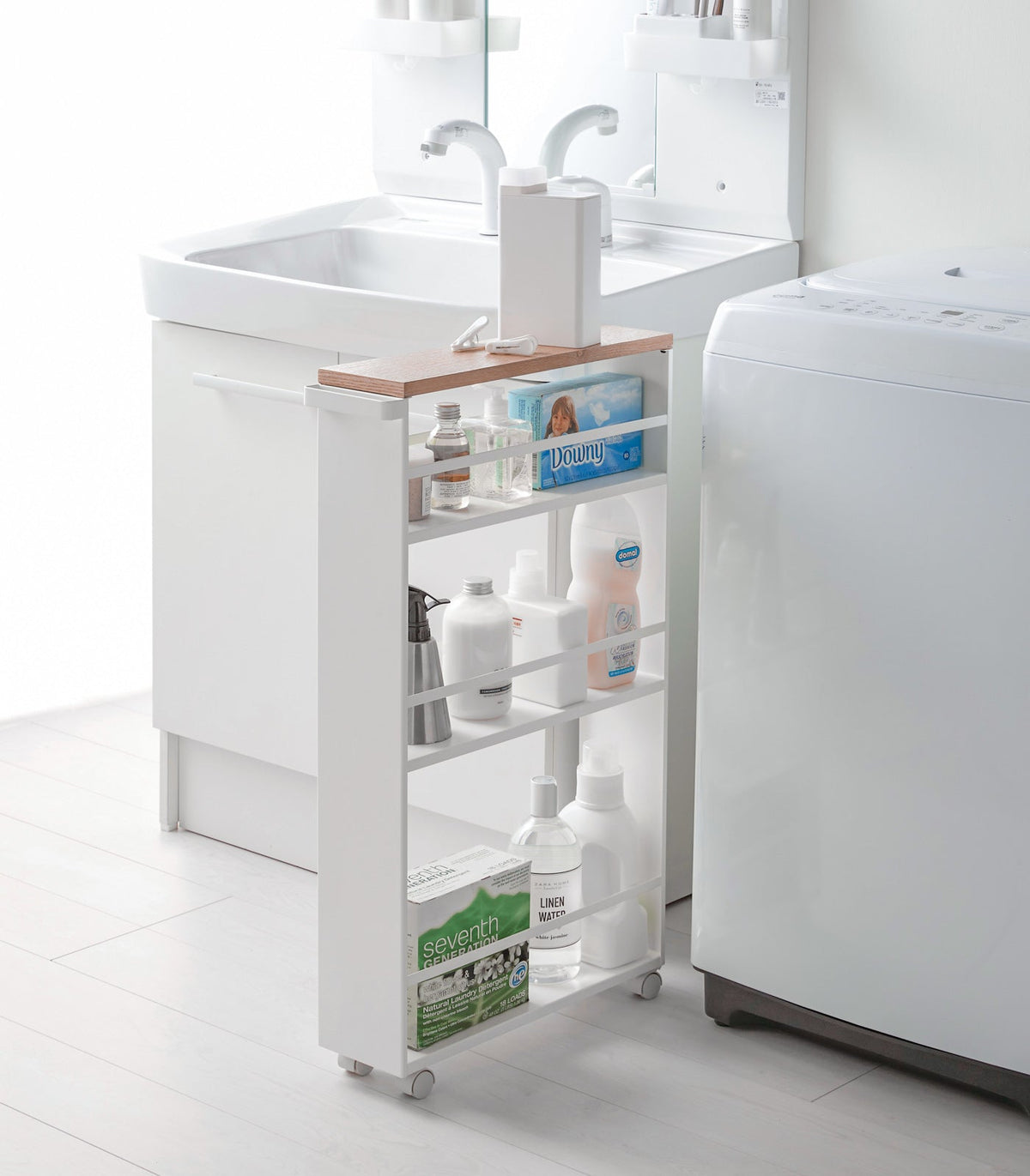 Slim Three-Tier Rolling Storage Cart product image