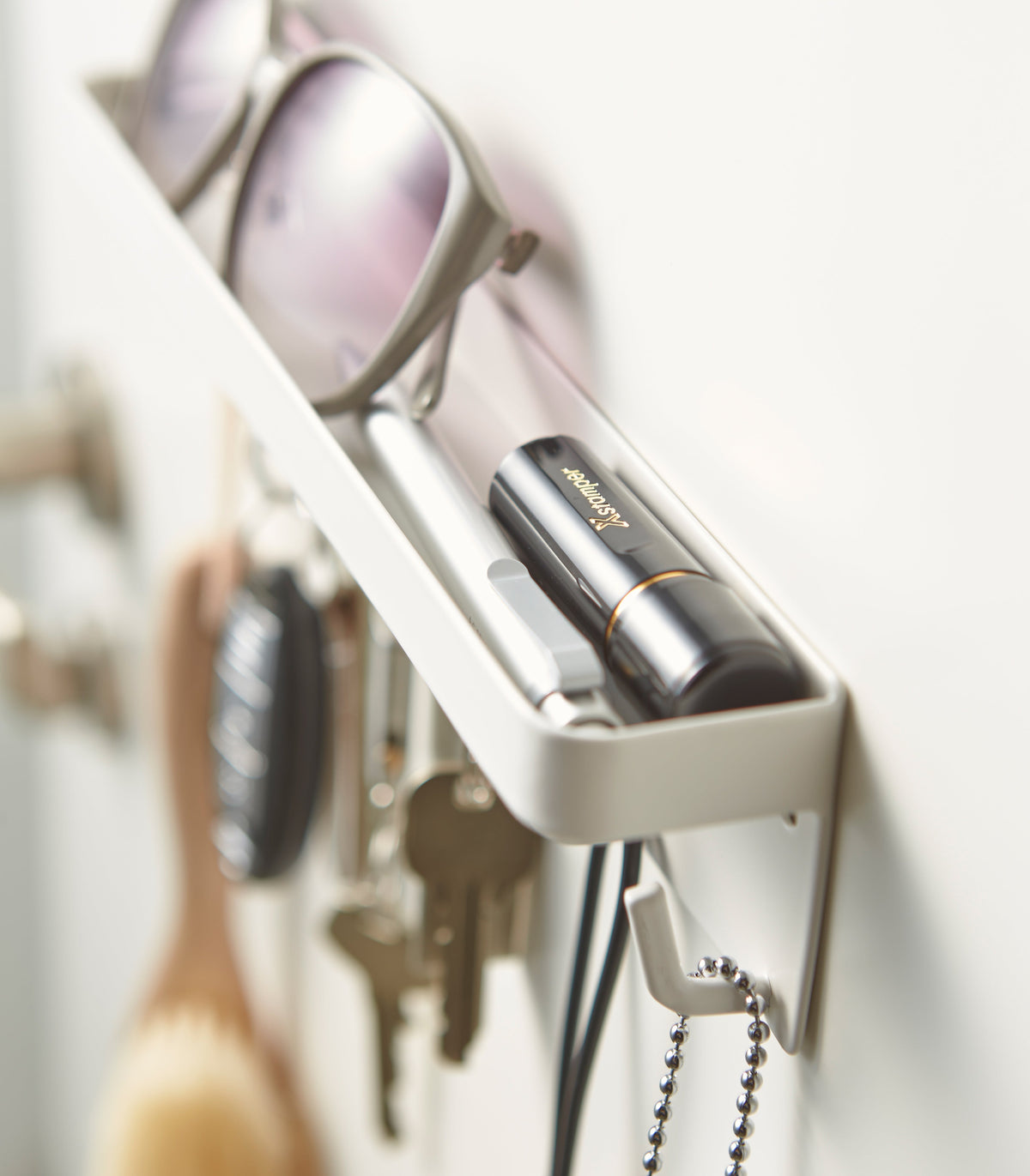 Magnetic Steel Key Rack with Shelf product image
