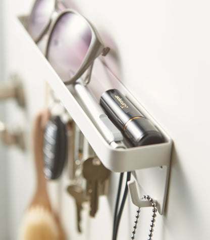 Magnetic Steel Key Rack with Shelf product image