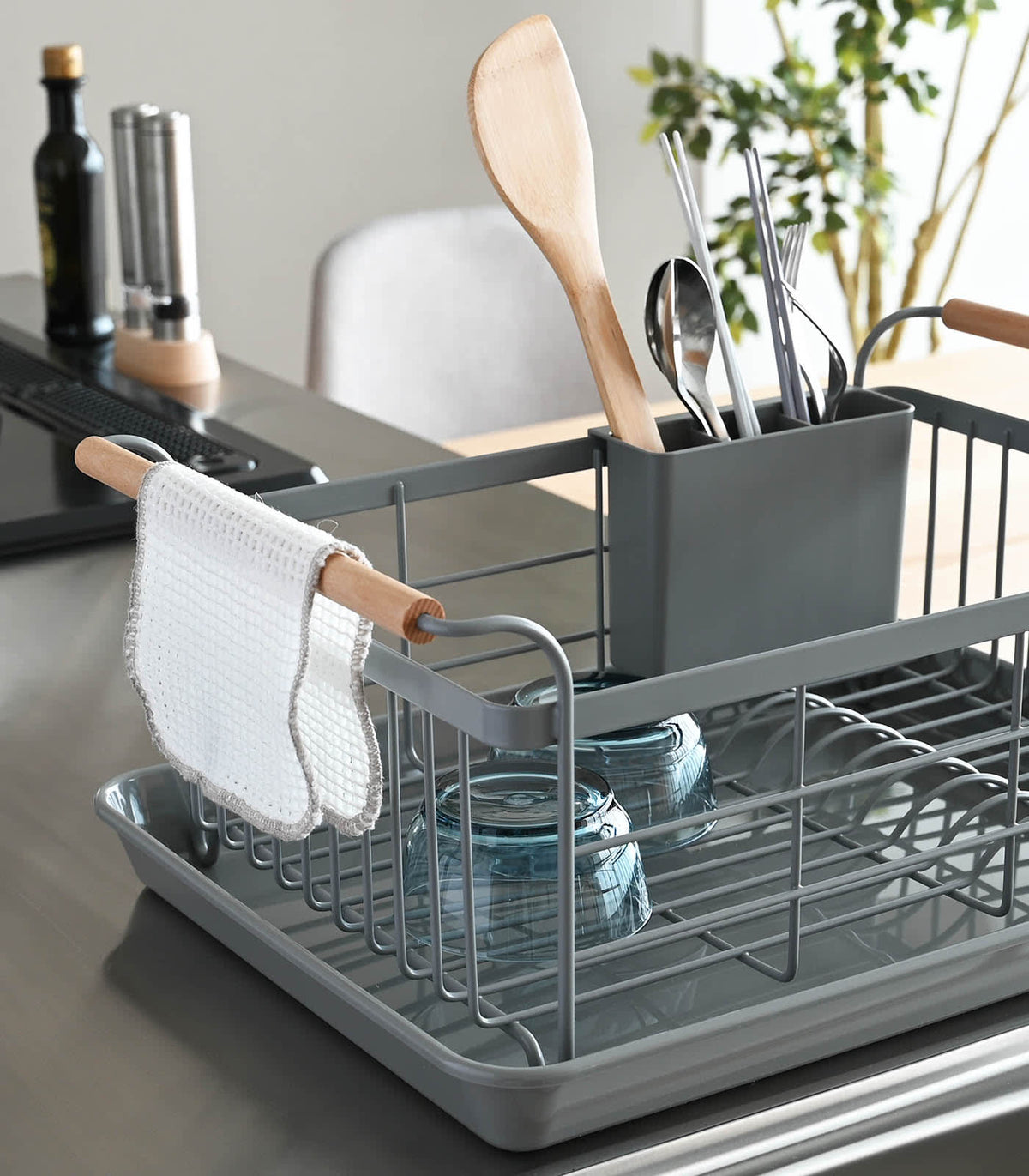 Steel and Wood Dish Drying Rack product image