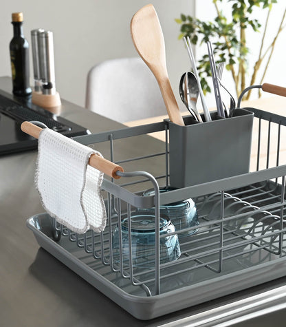Steel and Wood Dish Drying Rack product image