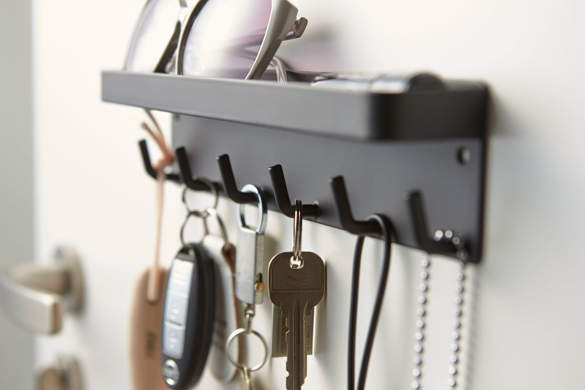 Magnetic Steel Key Rack with Shelf product image