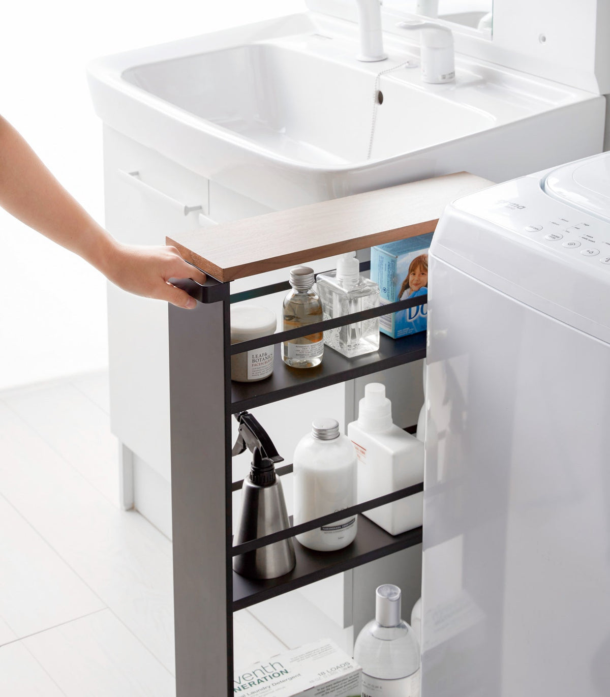 Slim Three-Tier Rolling Storage Cart product image