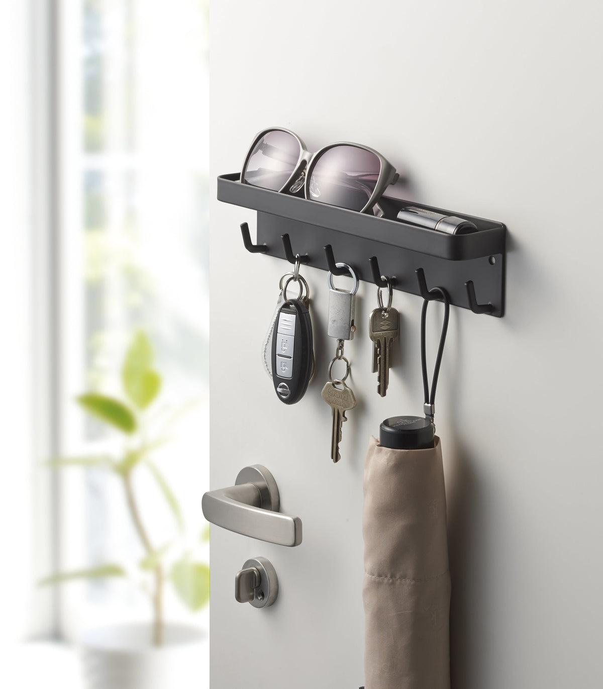 Magnetic Steel Key Rack with Shelf product image